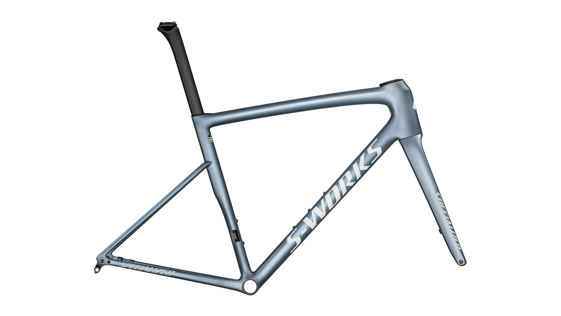 2025 Specialized Bikes - S-Works Tarmac SL8 Frameset - Gloss Glacial Metallic / Red To Gold Pearl / White - 56cm