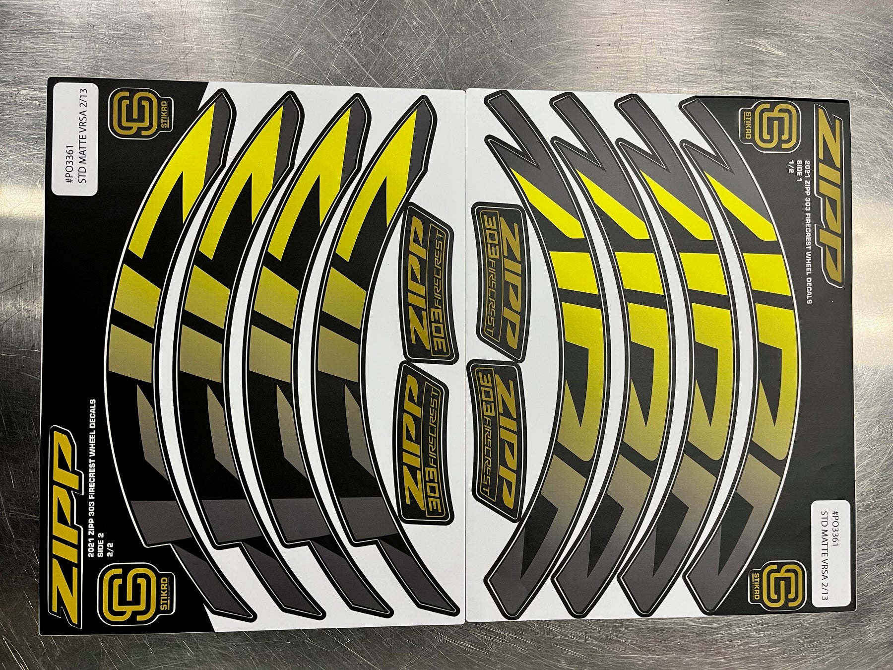 Zipp Speed Weaponry Decal Kit - 303 Firecrest - Yellow / Black Fade - Matte