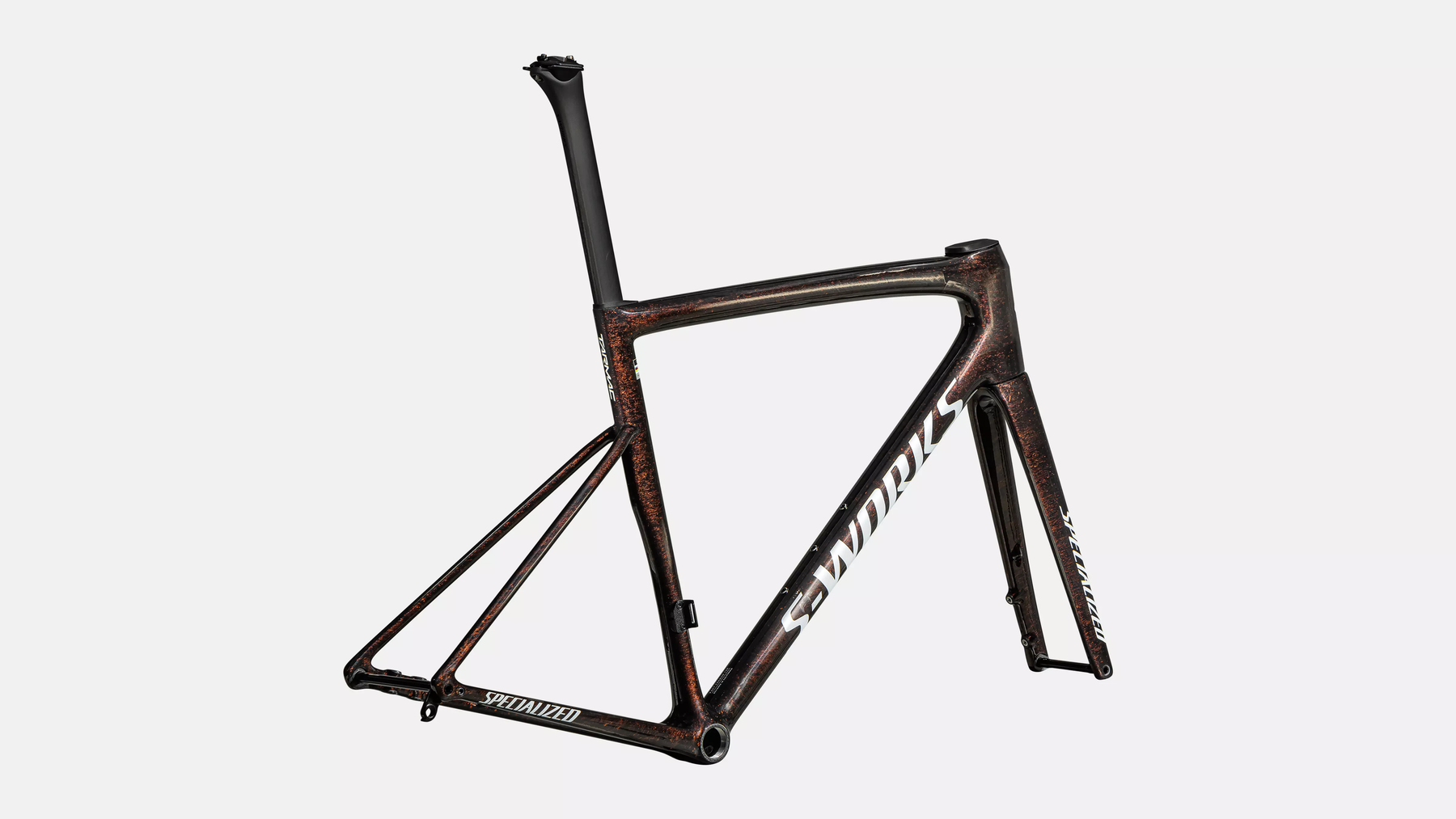 Specialized S-Works Tarmac SL8 - Gloss Carbon / Red To Gold Blurred Speckle / Metallic White Silver - 54cm