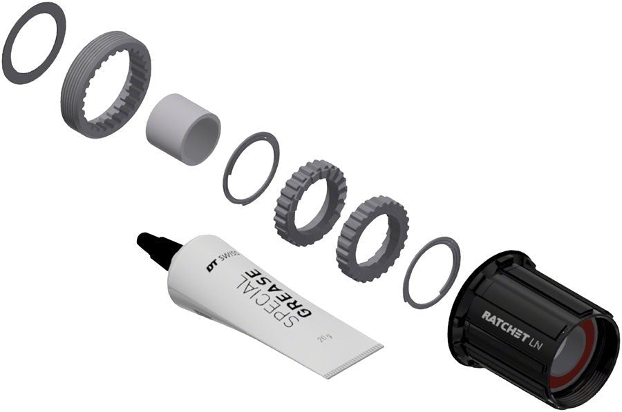 DT Swiss Ratchet LN Freehub Body Upgrade Kit - Shimano HG 11 Road Standard Aluminum Sealed Bearing 18T