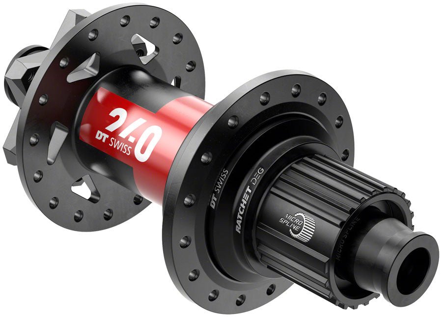 DT Swiss 240 DEG Rear Hub - 12 x 148mm 6-Bolt Micro Spline BLK/Red 32H 90pt