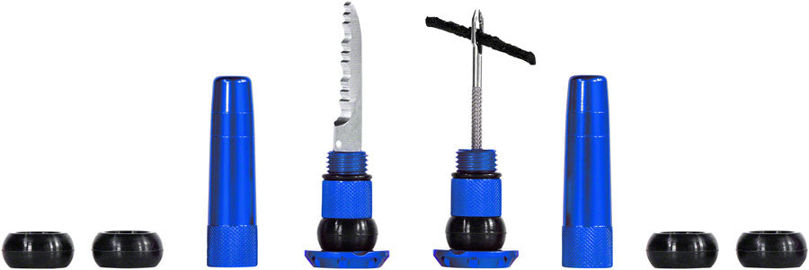 Muc-Off Stealth Tubeless Puncture Plugs Tire Repair Kit - Bar-End Mount - Blue - Pair