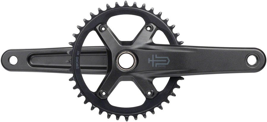 microSHIFT Sword 1x Crankset - 165mm 10-Speed 40t 110 Asym BCD 24mm Spindle BLK