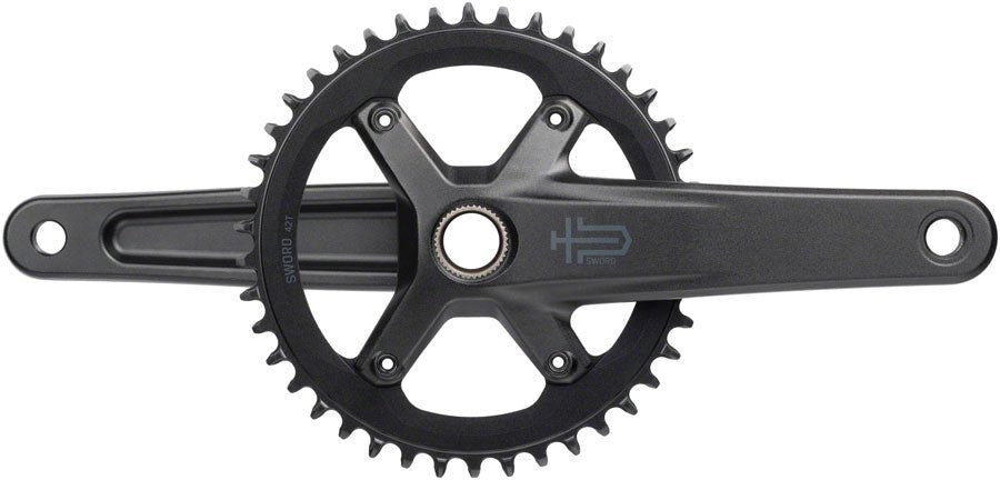 microSHIFT Sword 1x Crankset - 170mm 10-Speed 42t 110 Asym BCD 24mm Spindle BLK