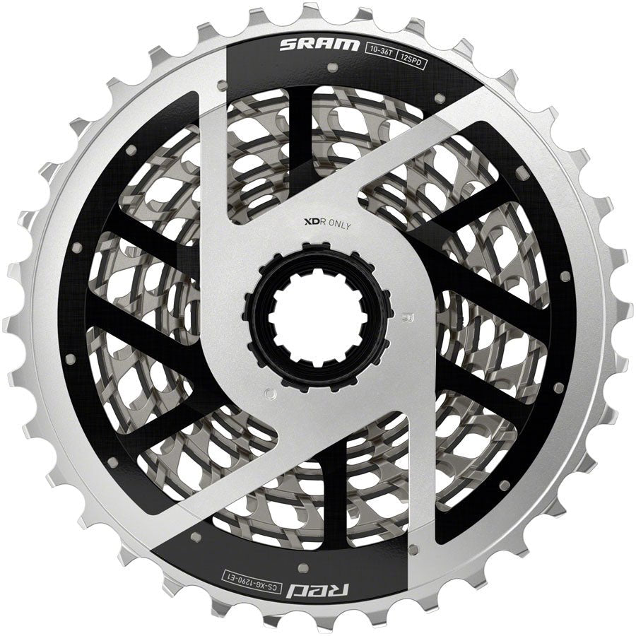 SRAM RED E1 XG - 1290 12 Speed Cassette - 10 - 36t - Silver - SRAM