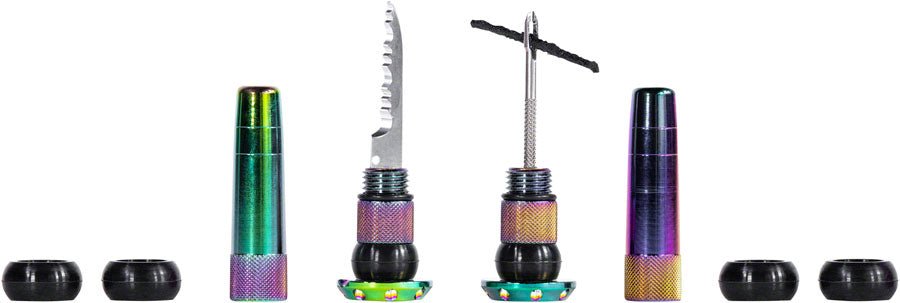 Muc - Off Stealth Tubeless Puncture Plugs Tire Repair Kit - Bar - End Mount - Iridescent - Pair - Muc - Off