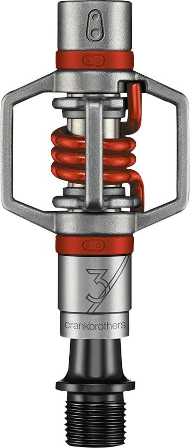 Crank Brothers Egg beater 3 Dual Sided Clipless Pedals - Silver/Red - Crank Brothers