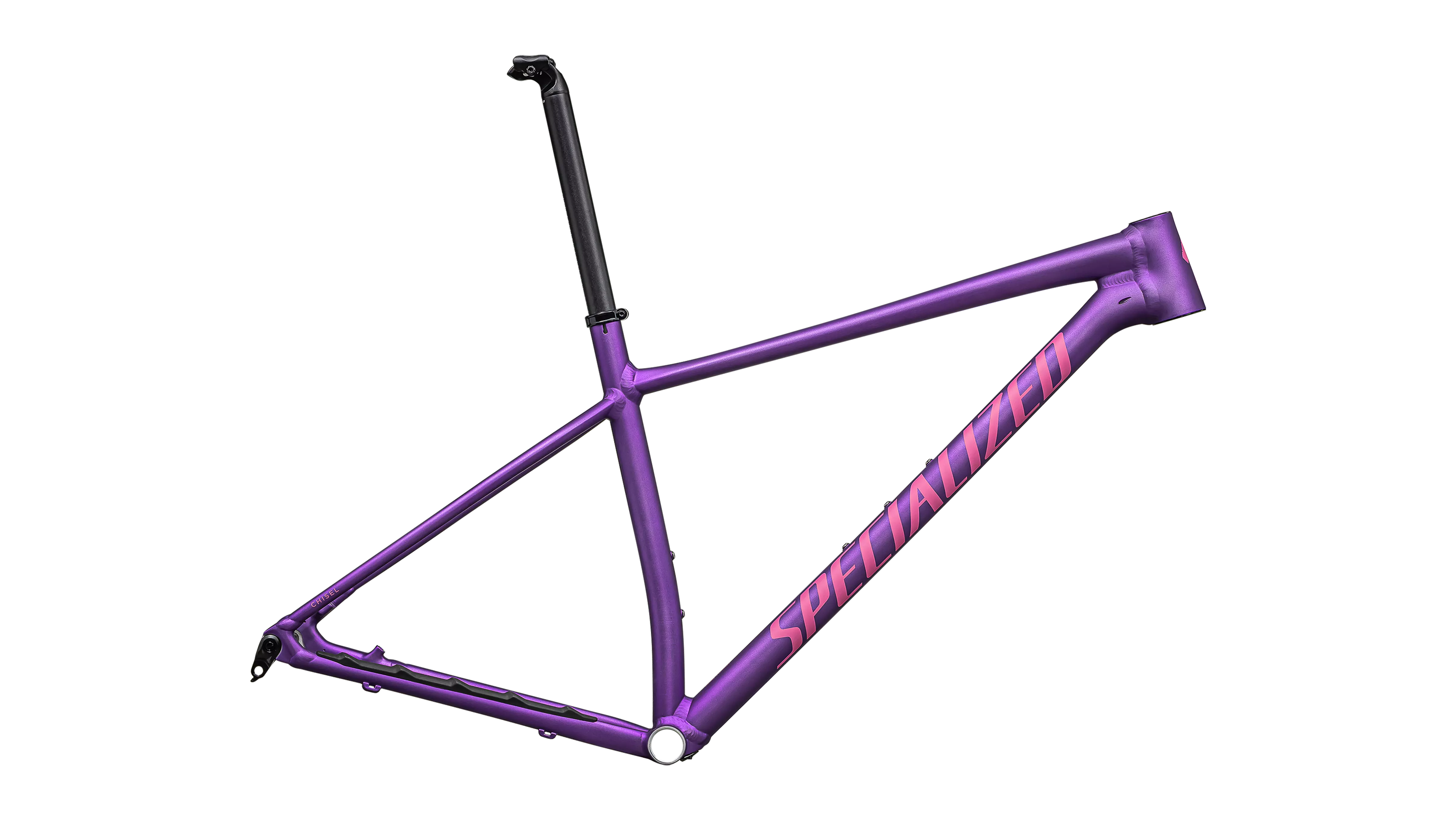 Specialized Chisel HT Alloy Frameset - Gloss Purple Tint Linear Brushed / Rebel Pink - XS