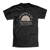 women's cycling tee by Cassette and Company that is black with one color print