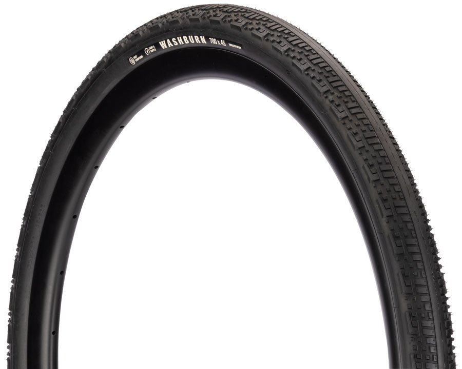 Teravail Washburn Tire - 700 x 45 Tubeless Folding BLK Durable Fast Compound