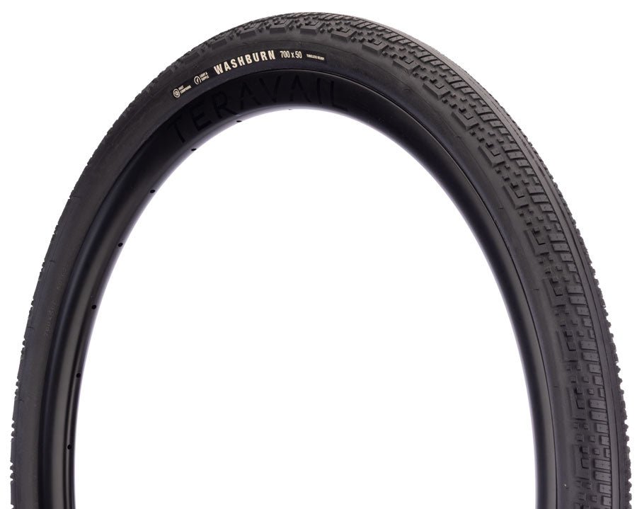 Teravail Washburn Tire - 700 x 50 Tubeless Folding BLK Light Supple Fast Compound