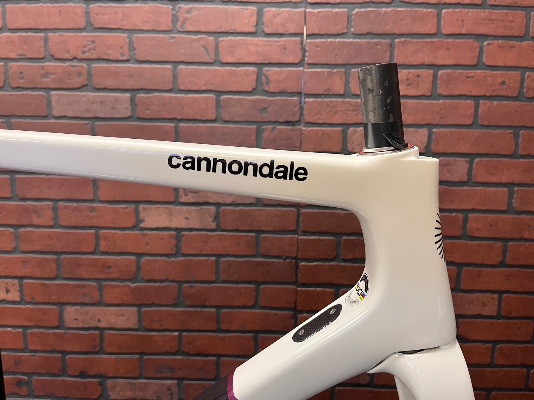 2022 Cannondale SuperSix EVO Disc Frameset - 54cm - White / Pink - Used