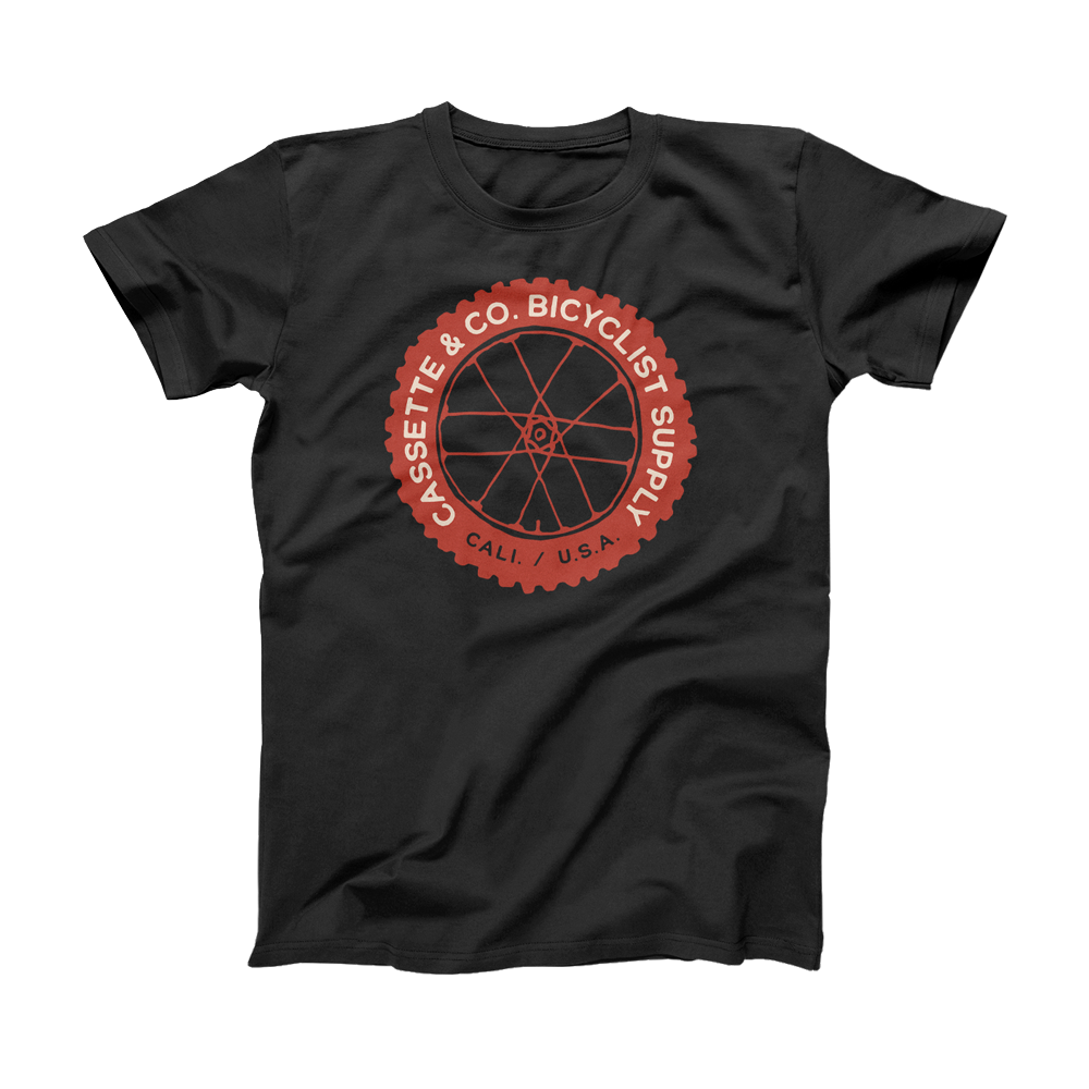 Cassette & Co's mountain bike Dirt Tread tee with 2 color print