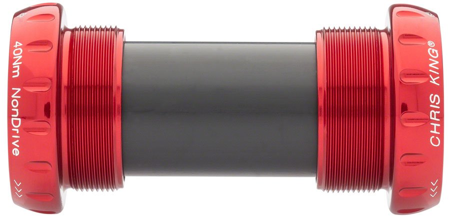 Chris King ThreadFit 24 Bottom Bracket Fit Kit 4 - English For Shimano Hollowtech II Red