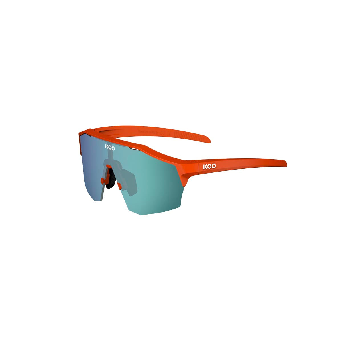 KOO Sunglasses - ALIBI- Orange Matte Green Mirrored