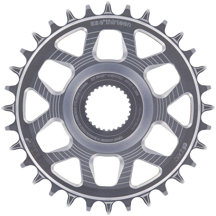 e*thirteen Helix Race e*spec  Chainring - Bosch SX / Gen4 CX Direct Mount 15mm Offset 32T 11/12 Speed Silver