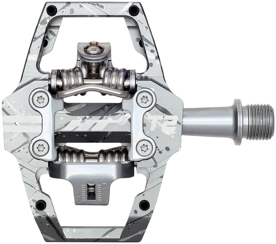 HT Components T2 Pedals - Dual Sided Clipless Platform Aluminum 9/16" Grey Camo