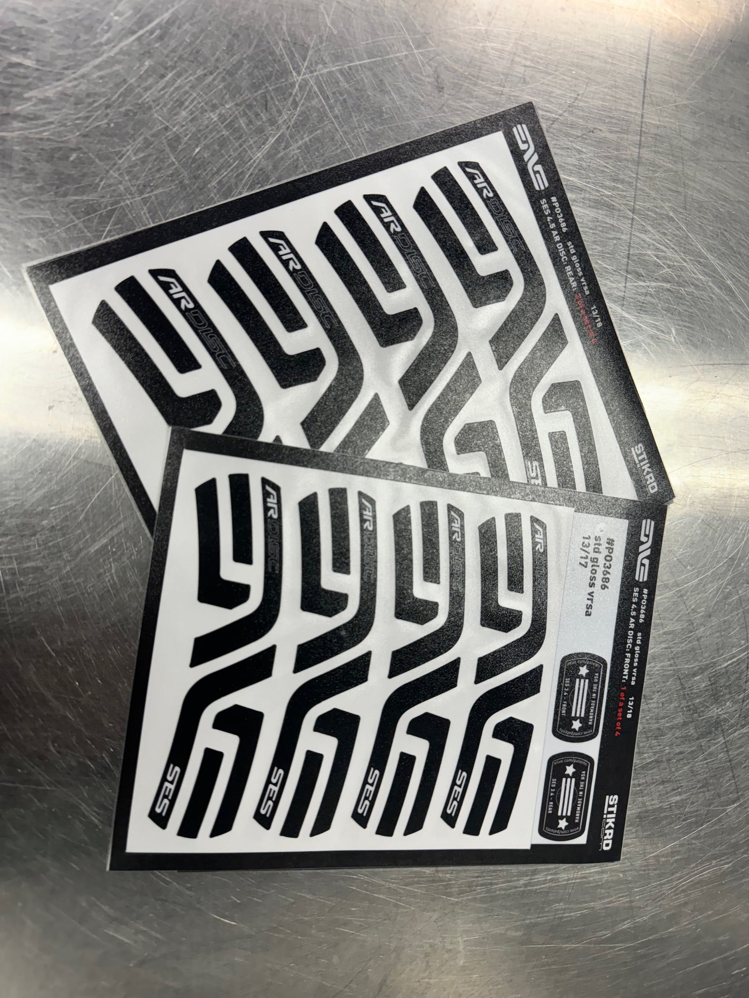 Enve Wheel Decal Kit - SES 3.4AR Black - Gloss