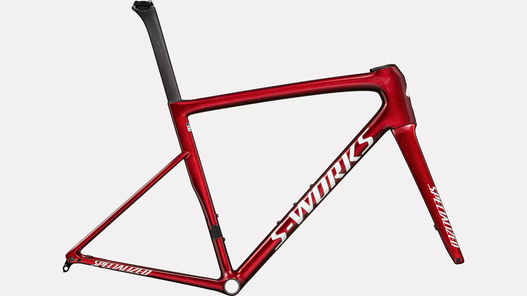 2024 Specialized Bikes - S-Works Tarmac SL8 Frameset - Gloss Red Sky / Metallic White Silver - 56cm