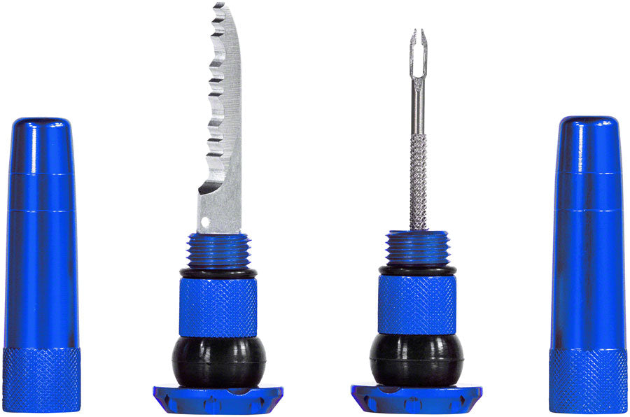 Muc-Off Stealth Tubeless Puncture Plugs Tire Repair Kit - Bar-End Mount - Blue - Pair