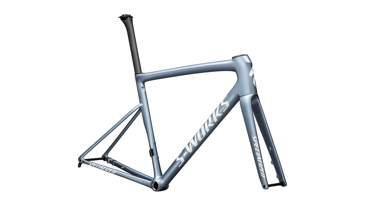 2025 Specialized Bikes - S - Works Tarmac SL8 Frameset - Gloss Glacial Metallic / Red To Gold Pearl / White - 56cm - Specialized