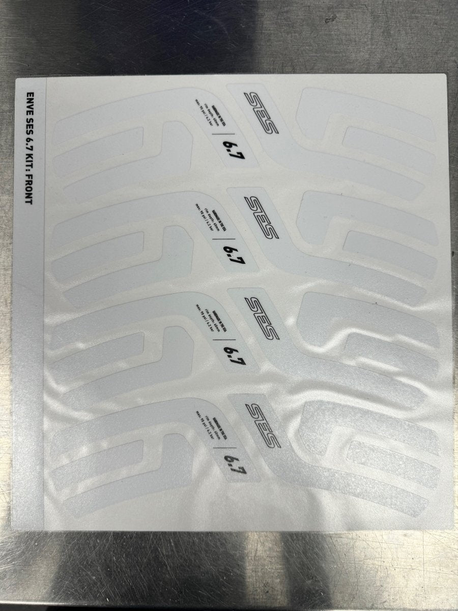 Enve SES 6.7 Wheel Decals - Front - White Gloss - Stikrd
