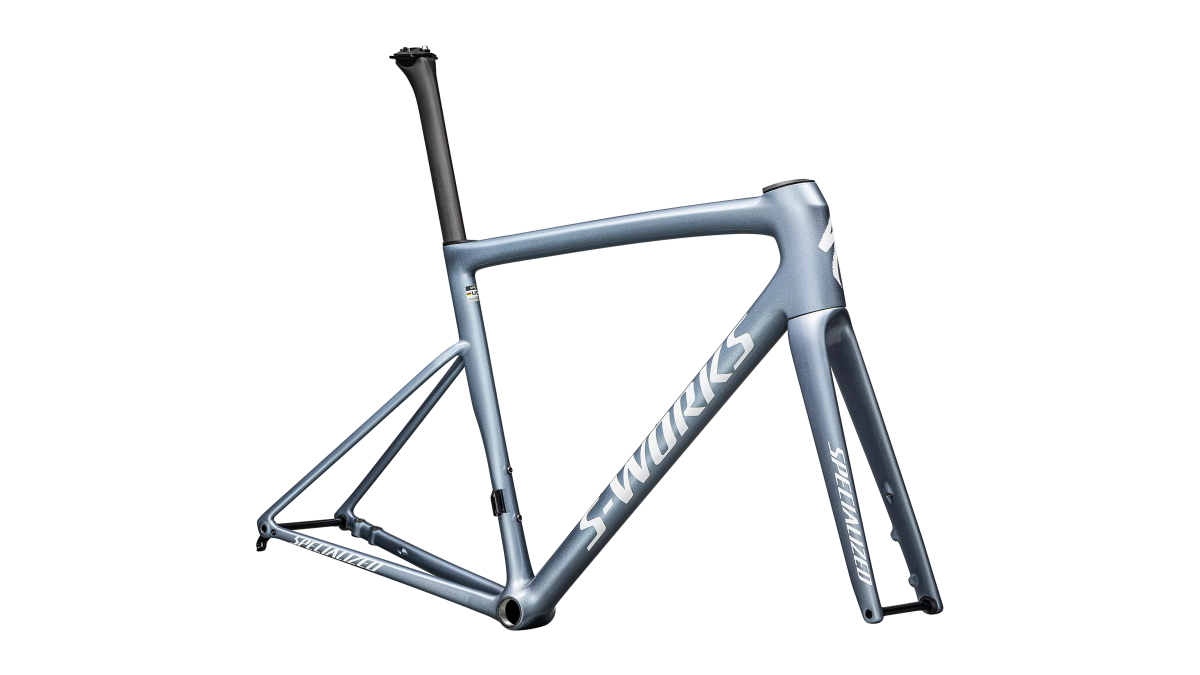 2025 Specialized Bikes - S - Works Tarmac SL8 Frameset - Gloss Glacial Metallic / Red To Gold Pearl / White - 56cm - Specialized