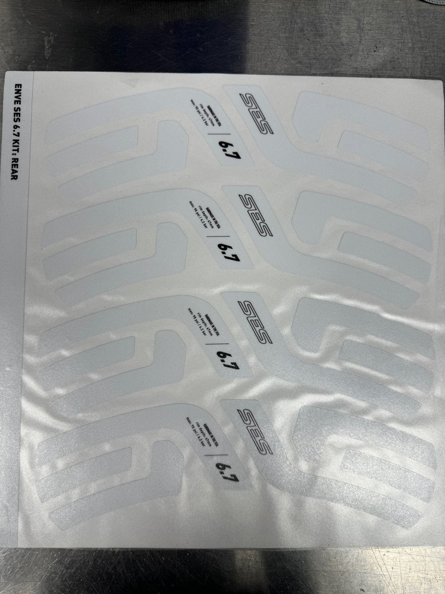 Enve SES 6.7 Wheel Decals - Rear - White Gloss - Stikrd