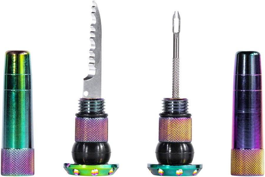 Muc - Off Stealth Tubeless Puncture Plugs Tire Repair Kit - Bar - End Mount - Iridescent - Pair - Muc - Off