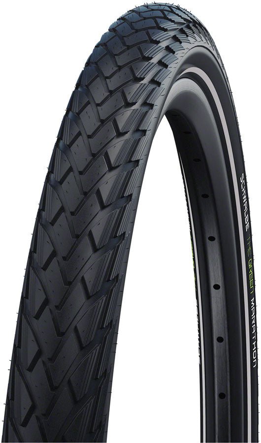 Schwalbe Green Marathon Tire - 26 x 1.75 Clincher Wire BLK/Reflective Performance Line GreenGuard TwinSkin Addix
