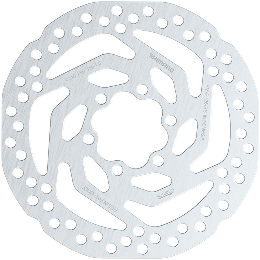 Shimano SM-RT26 SS Disc Brake Rotor - 140mm 6-Bolt Bolts Included For Resin Pad Only