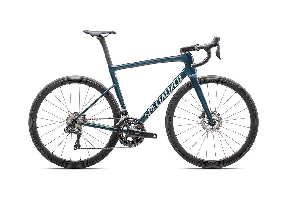 2025 Specialized Tarmac Sl8 Expert Di2 Bike Gloss Deep Lake Metallic / Green Pearl Over Seafoam 52