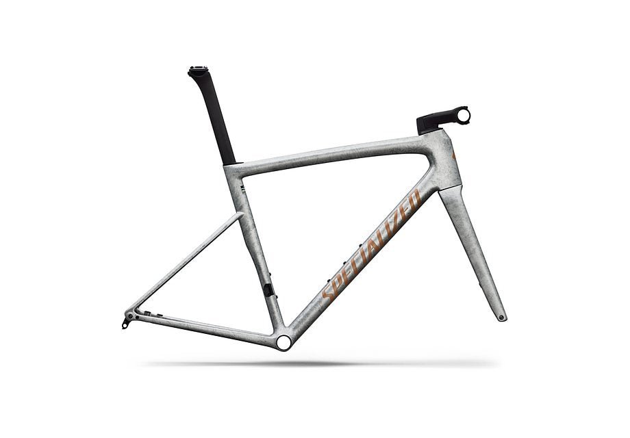 Specialized Tarmac Sl8 Frmset Gloss Silver Dust / Shadow Silver Dry Impasto / Photon Orange Tint Over Silver Dust 61