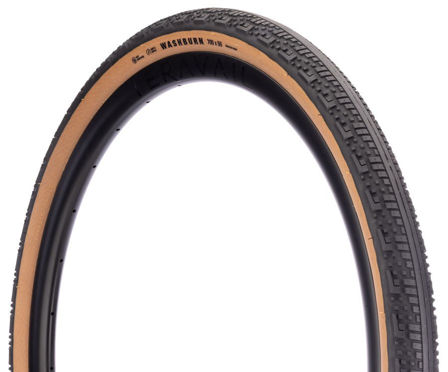 Teravail Washburn Tire - 700 x 50 Tubeless Folding Tan Durable Fast Compound