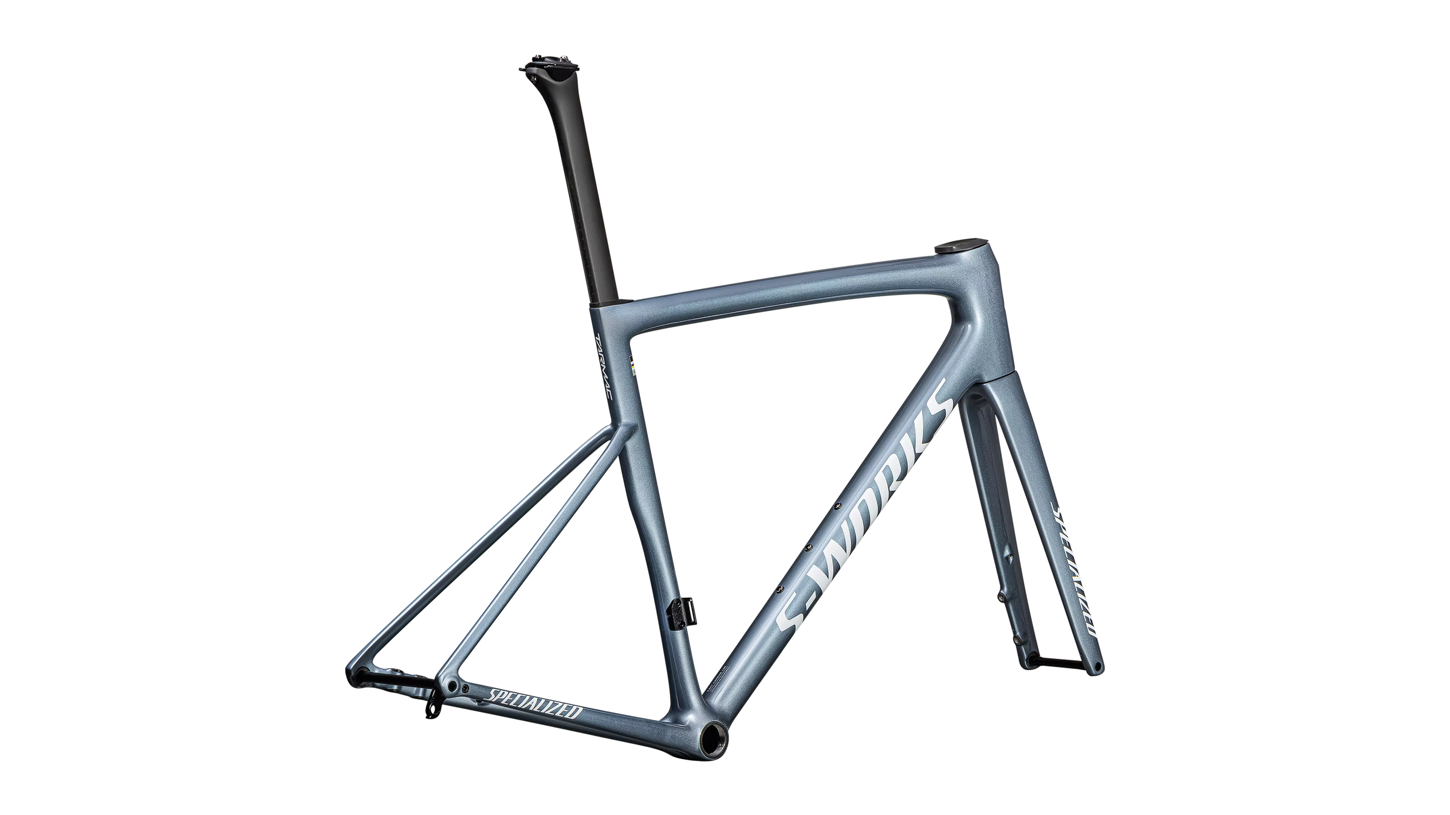 2025 Specialized Bikes - S-Works Tarmac SL8 Frameset - Gloss Glacial Metallic / Red To Gold Pearl / White - 56cm