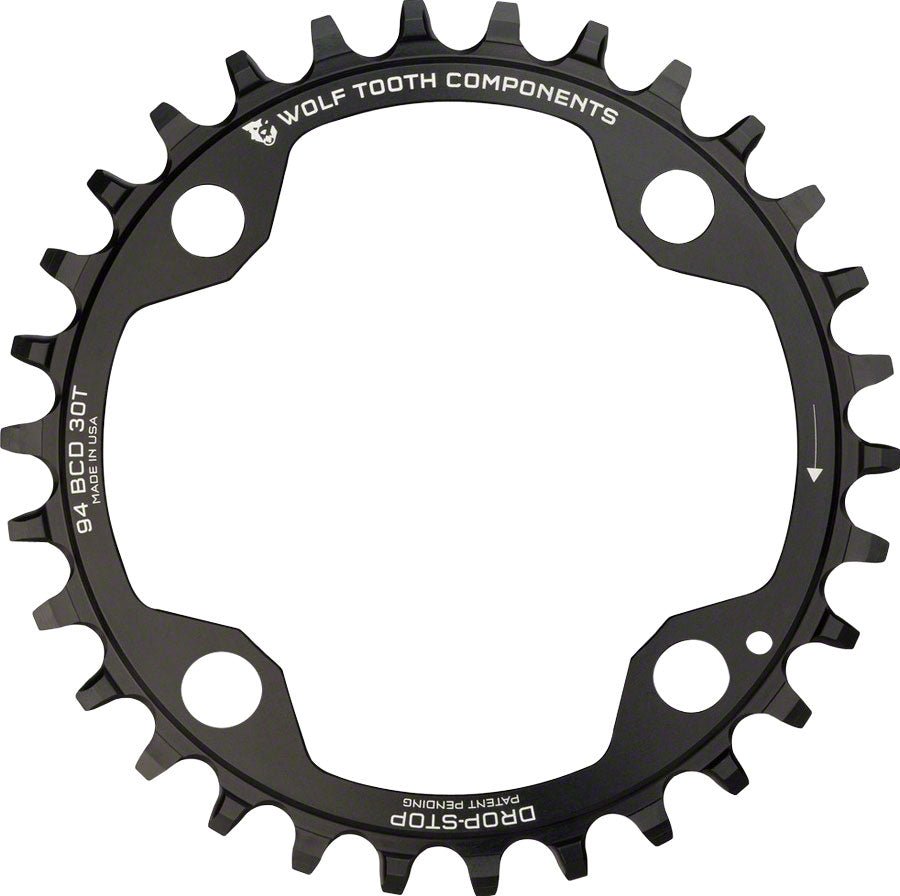 Wolf Tooth 94 BCD Chainring - 34t 94 BCD 4-Bolt Drop-Stop A For SRAM Cranks BLK