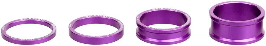 Wolf Tooth Precision Headset Stack Spacer Kit - 3mm 5mm  10mm 15mm Ultraviolet Purple