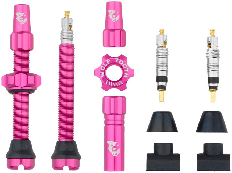 Wolf Tooth Tubeless Valve Stem Kit - 44 mm Pink