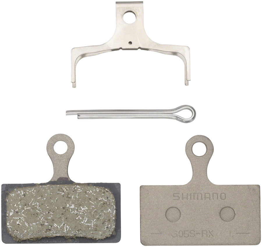 Shimano G05S-RX Disc Brake Pad w/ Spring - Resin Compound - Stainless Steel Back Plate